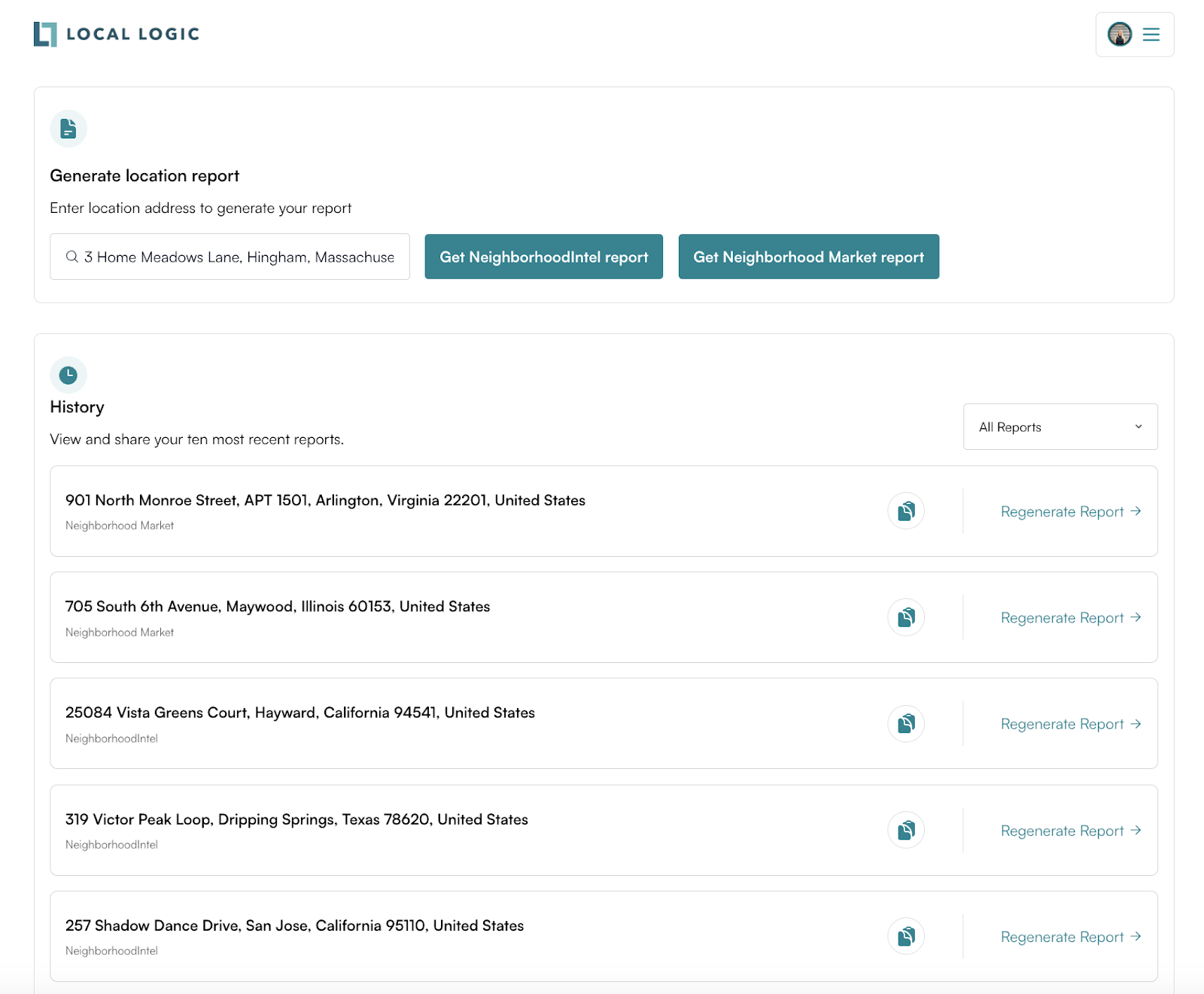 Screenshot of IO Reports Dashboard