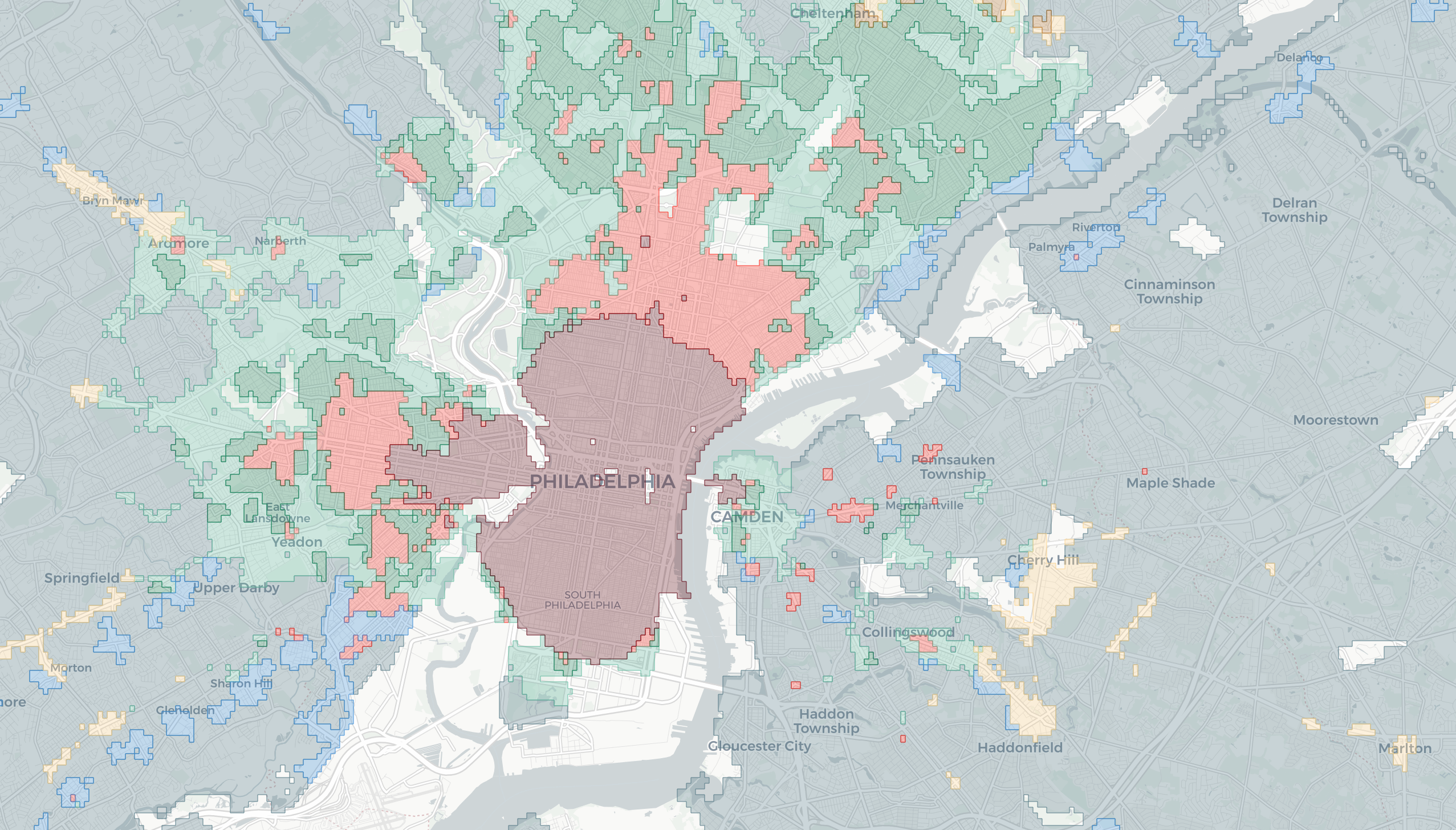 Sample typologies map for Philadelphia, PA