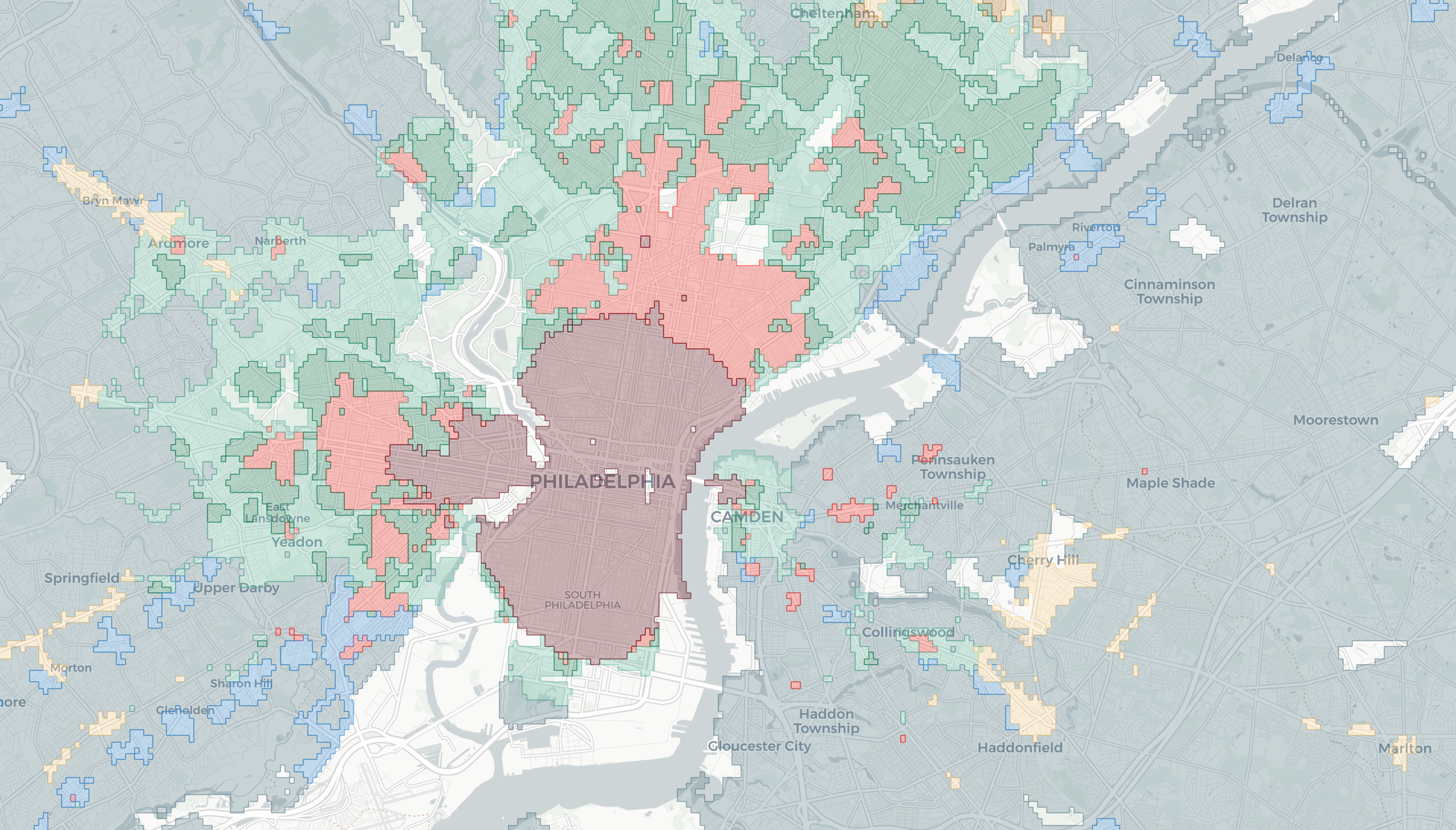 Exemple de carte des typologies pour Philadelphie, PA Exemple de carte des typologies pour Philadelphie, PA