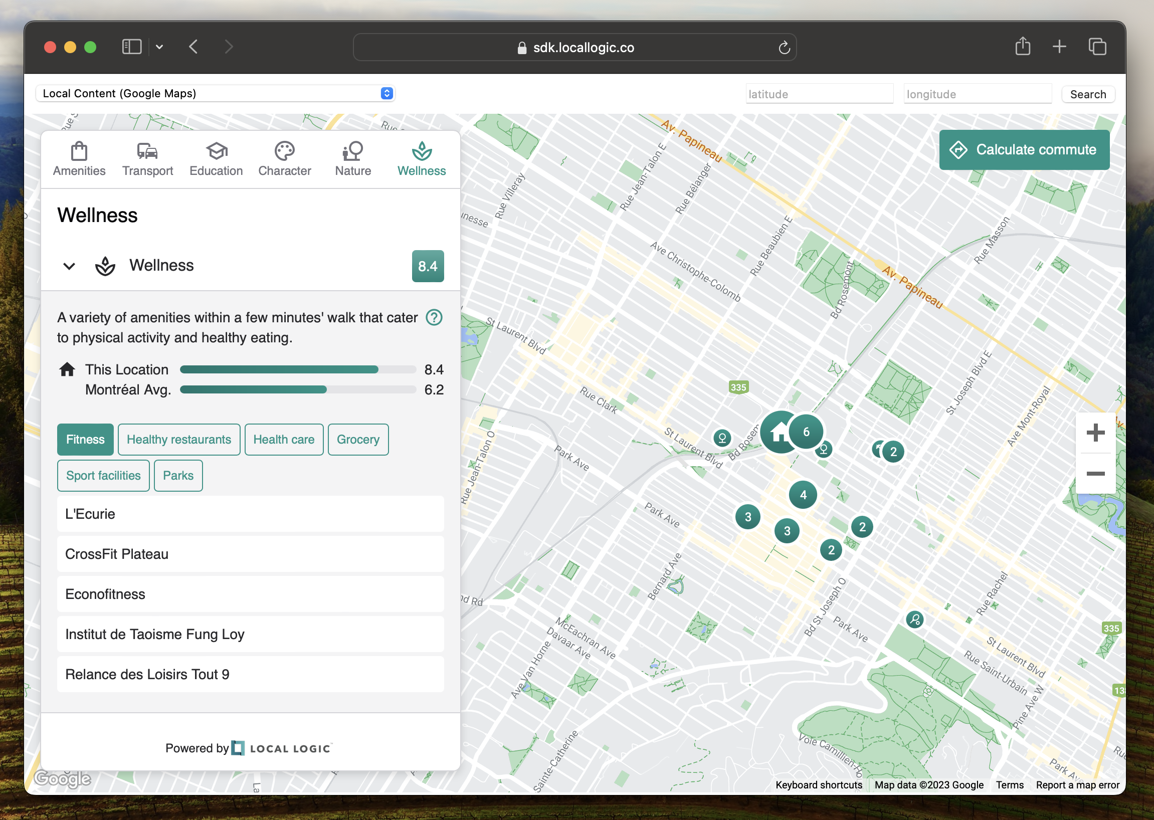 Screenshot of new Local Content SDK with Google Maps support